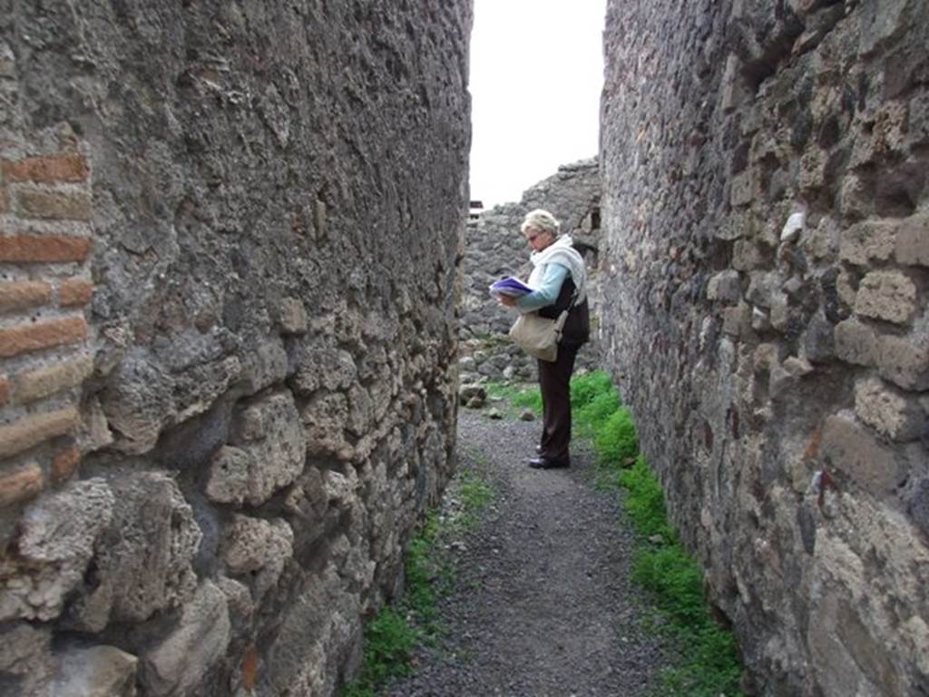 VIII.3.27 Pompeii. December 2007.  Corridor leading from peristyle to kitchen area in the south-east corner of the peristyle.

