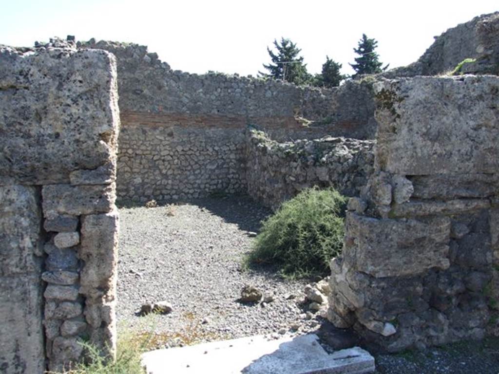 VIII.5.9 Pompeii.  March 2009.  Doorway to Room 10. One of two connecting rooms on east side of atrium.  The other room is also linked to VIII.5.11.