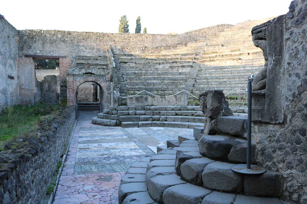 VIII.7.19 Pompeii. December 2018. Looking across theatre towards entrance on west side. Photo courtesy of Aude Durand.