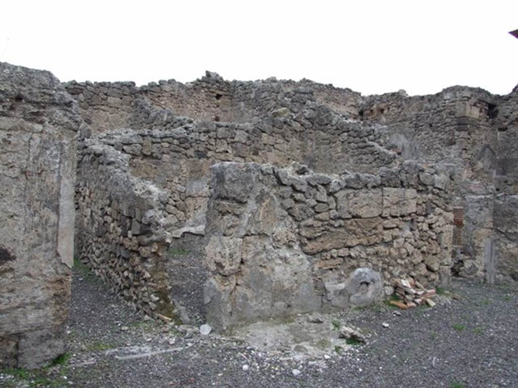 IX.1.12 Pompeii. December 2007. North side of atrium with doorway to cubiculum and triclinium.