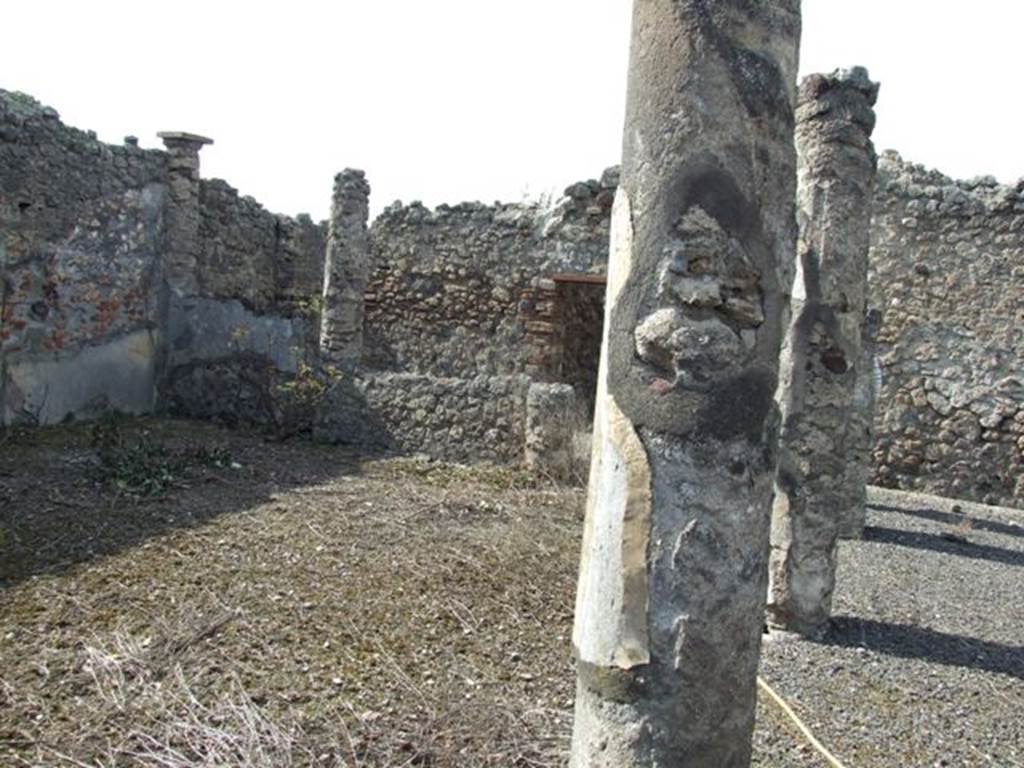 IX.2.17 Pompeii.  March 2009.  Room 9, Garden area.  Detail of columns.