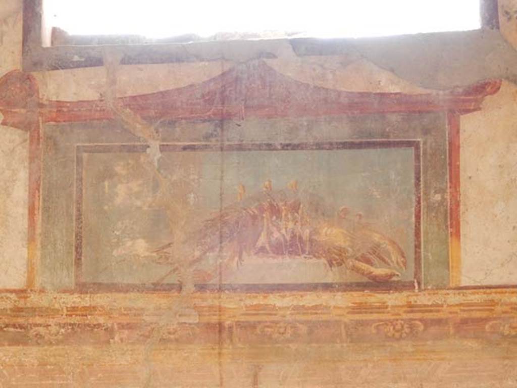 IX.3.5 Pompeii. May 2015. Room 13, painting in upper centre of south wall. 
Photo courtesy of Buzz Ferebee.

 
