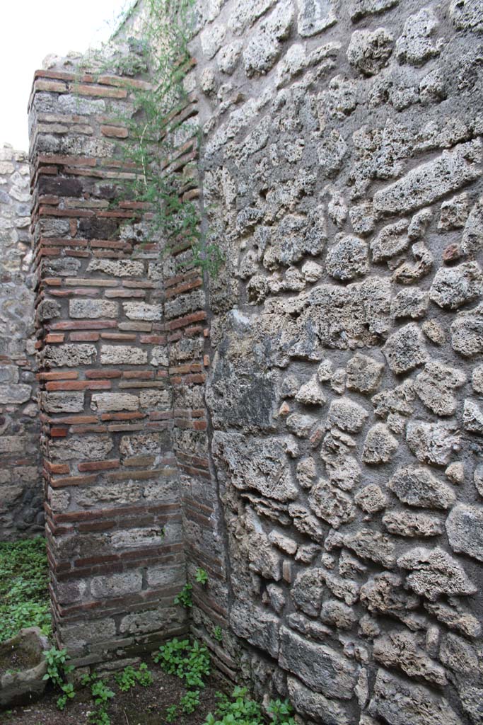 IX.5.4 Pompeii. March 2019. 
Room e, looking south along west wall towards pilaster dividing room.
Foto Christian Beck, ERC Grant 681269 DCOR.
