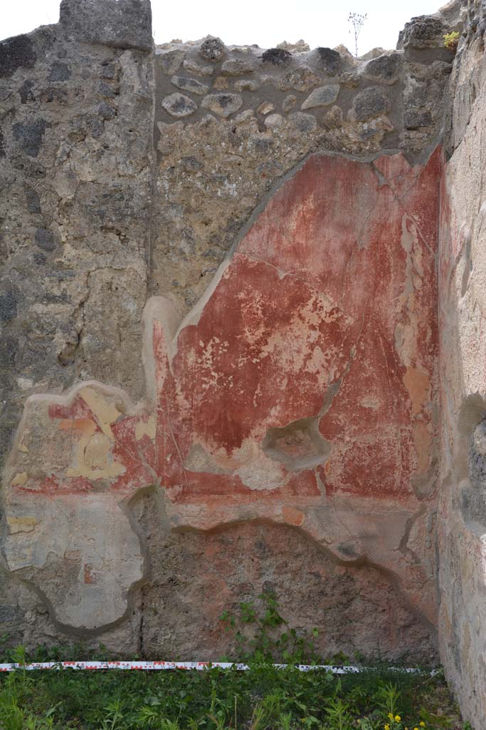 IX.5.14 Pompeii. May 2017. Room “b”, detail of painted decoration on north end of west wall.
Foto Christian Beck, ERC Grant 681269 DÉCOR.

