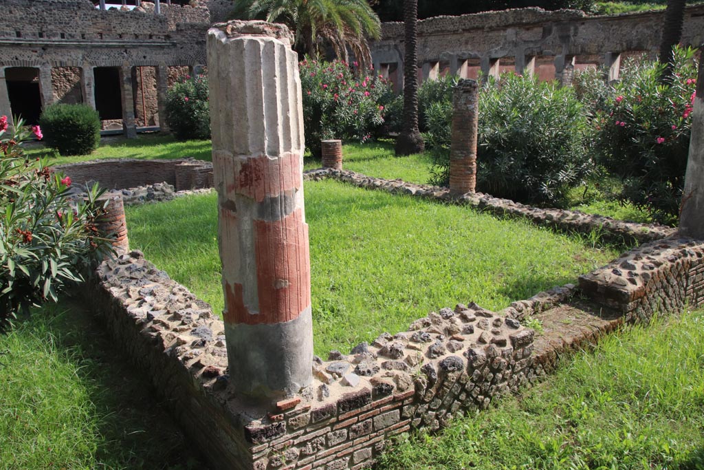 Villa of Diomedes, Pompeii. October 2023. Looking south-east across garden pergola, seen from west portico. Photo courtesy of Klaus Heese.