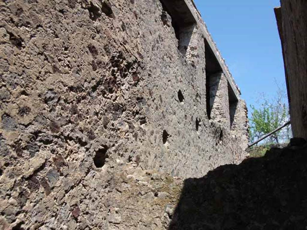 Villa of Mysteries, Pompeii. May 2010. Upper north wall above rooms 28, 29 and 30.