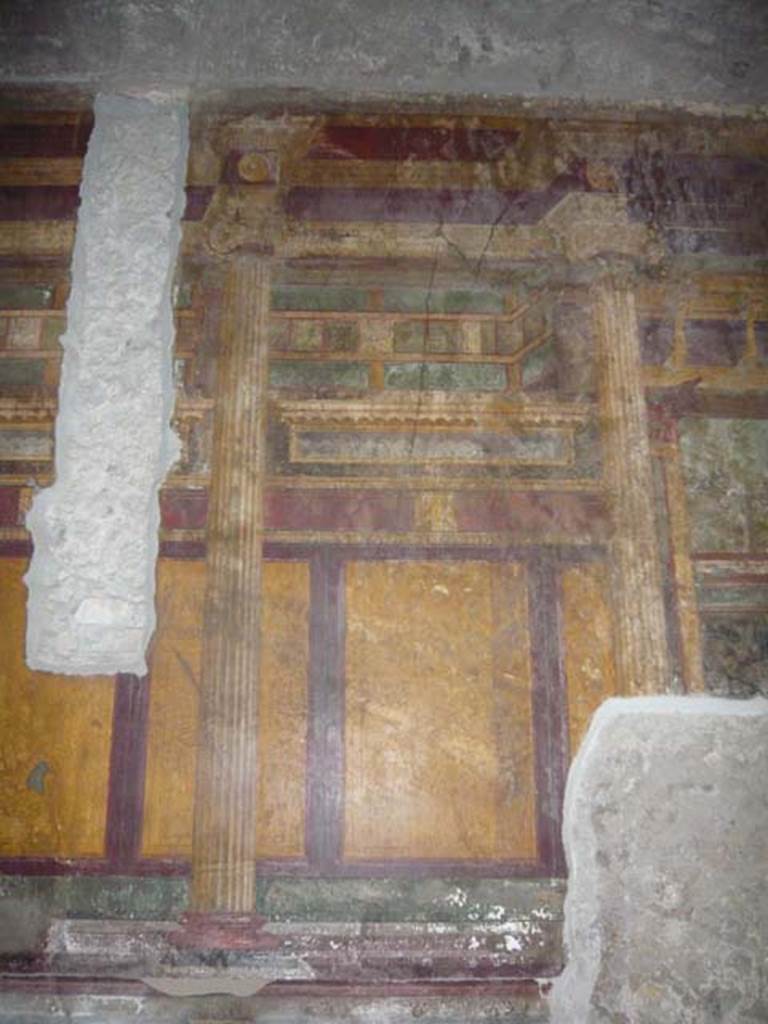 Villa of Mysteries, Pompeii. May 2012. Room 6, east wall near north-east corner.  
Photo courtesy of Buzz Ferebee.

