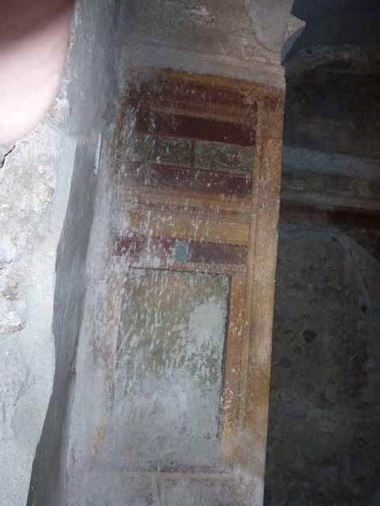 Villa of Mysteries, Pompeii. May 2010. Room 8, west wall in doorway.