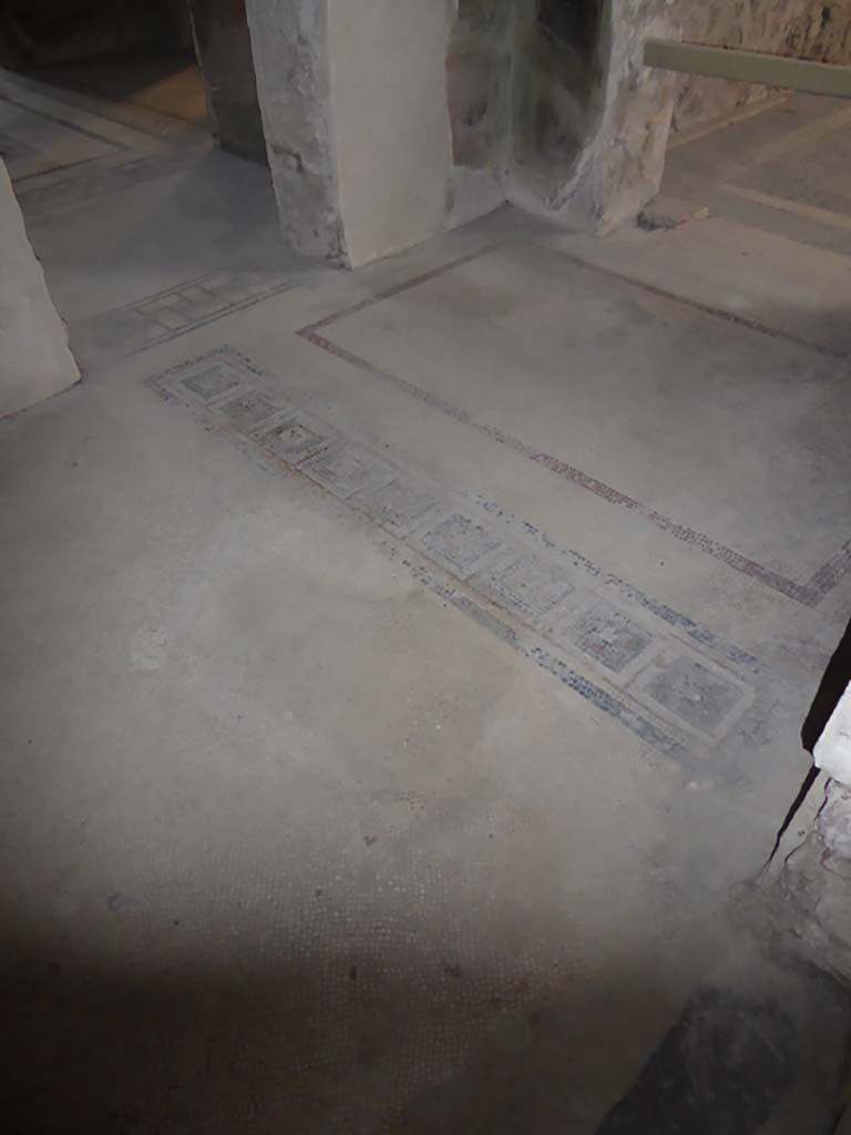 Villa of Mysteries, Pompeii. September 2017. 
Room 3, looking north-west across flooring with doorway to room 4, on left, and to atrium 64, on right.
Foto Annette Haug, ERC Grant 681269 DÉCOR.
