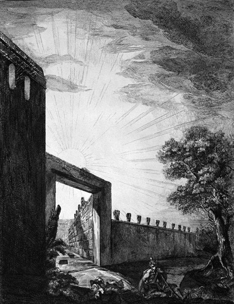 Via Pomeriale. 1804 drawing of street passing to right of entrance to rear of HGW04a.
See Piranesi, F, 1804. Antiquites de la Grande Grece: Tome I. Paris: Piranesi and Le Blanc. (pl. 42).