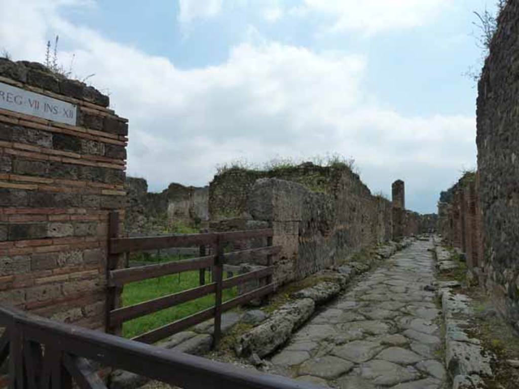 Vicolo di Eumachia, east side, May 2010. Looking south from VII.12.37 from Via degli Augustali.