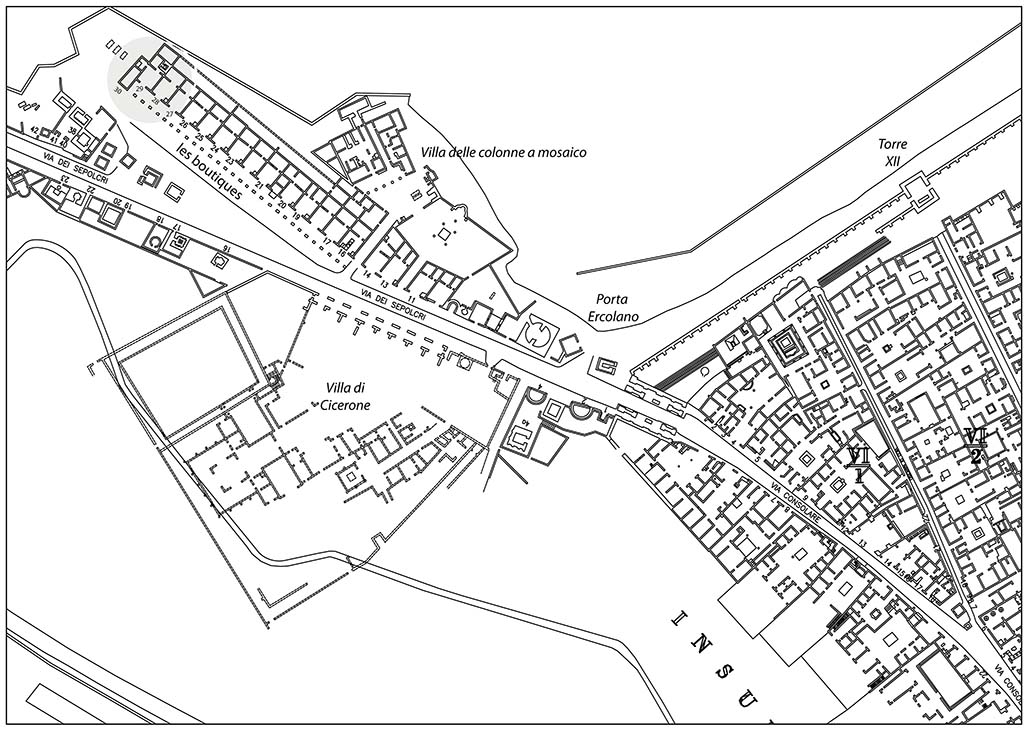 Fig. 3 - Photo znithale de la pice 28-1 aprs enlvement des niveaux modernes.
Clich B. Lemaire.
