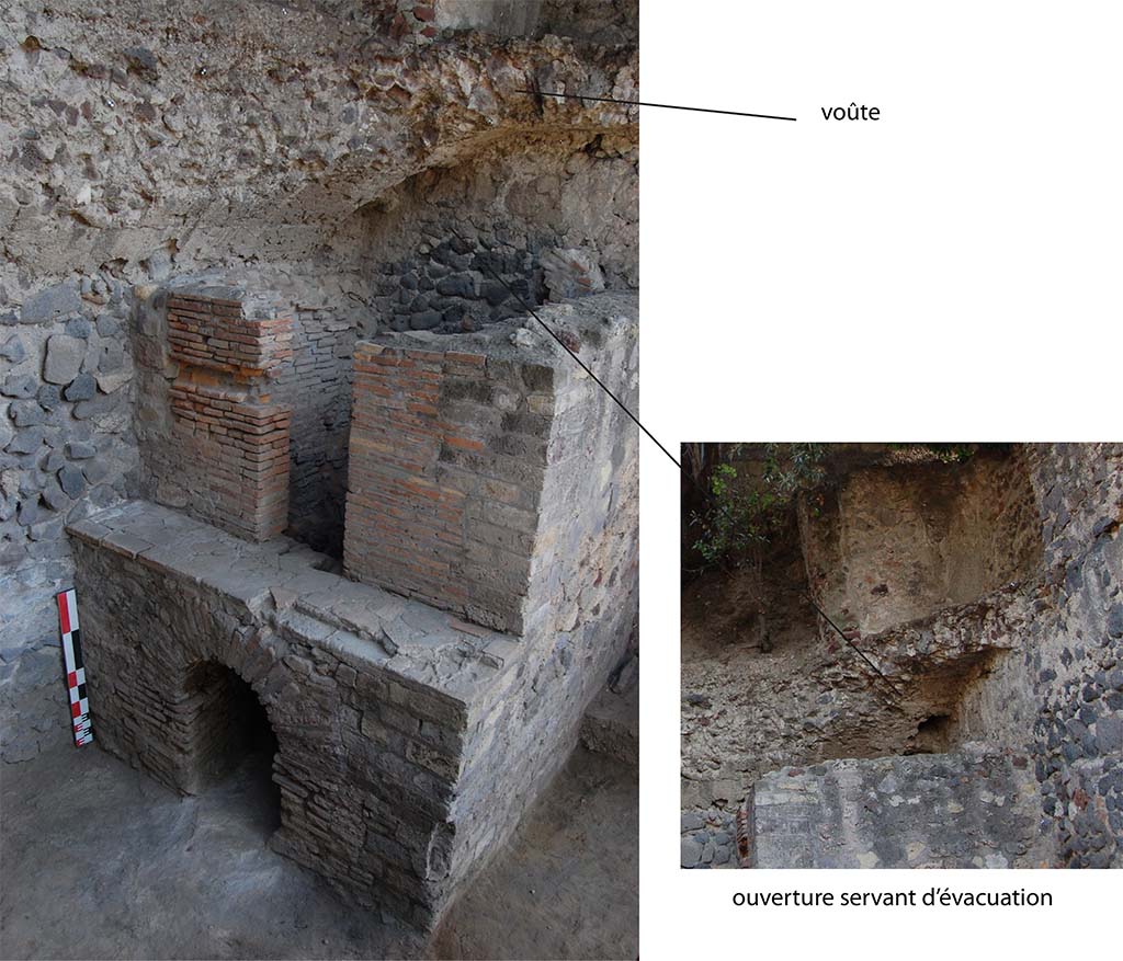 Fig. 3 - HGE29 Pompi. Photo du four et dtail de son systme dvacuation des fumes. 
Photo  Centre Jean Brard. 
