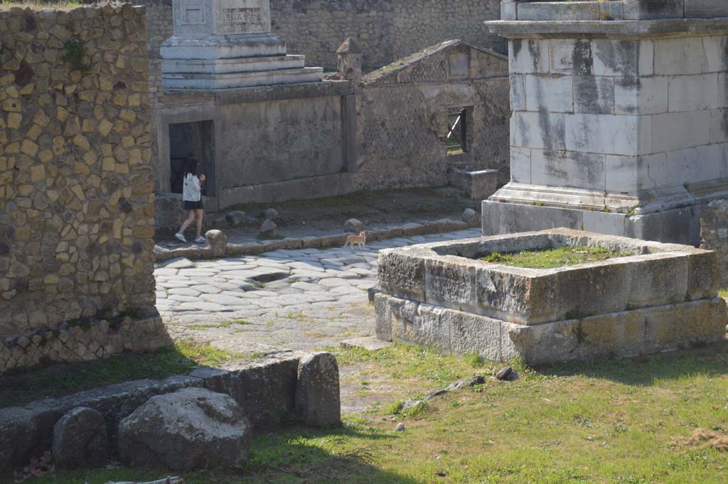 HGE35 Pompeii, centre right. October 2017. Looking west across Via dei Sepolcri, with HGE34, on left, and HGE36, on right.
Foto Taylor Lauritsen, ERC Grant 681269 DCOR.

