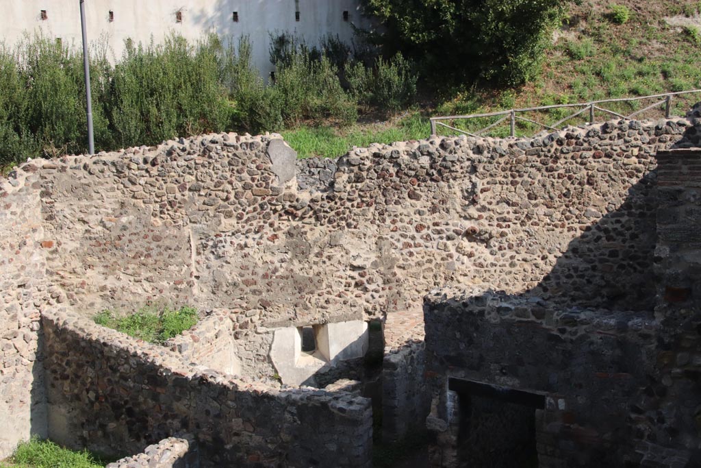 HGW24 Pompeii. Villa of Diomedes. October 2023. 
Looking east towards room in north-east corner, Fontaine’s 7,5. Photo courtesy of Klaus Heese.
