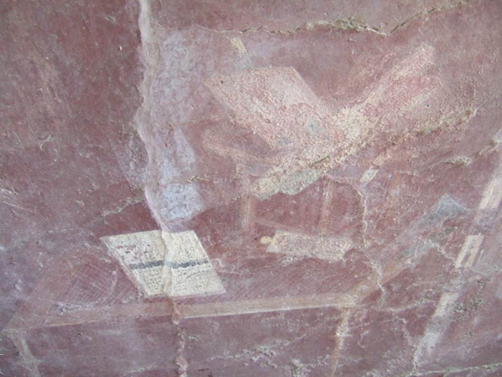 VGJ Pompeii.  May 2006.  West wall of inner tomb.  Painting of writing implements and money on a table.