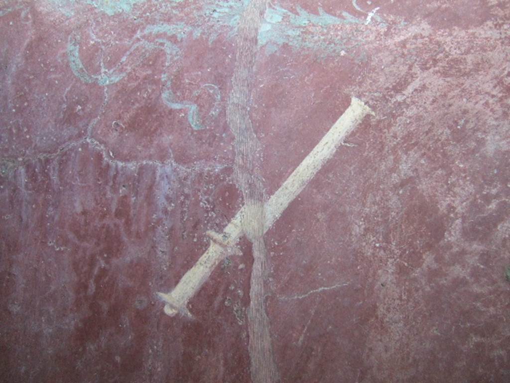 VGJ Pompeii. May 2006. West wall of inner tomb with painting of writing implements and money.