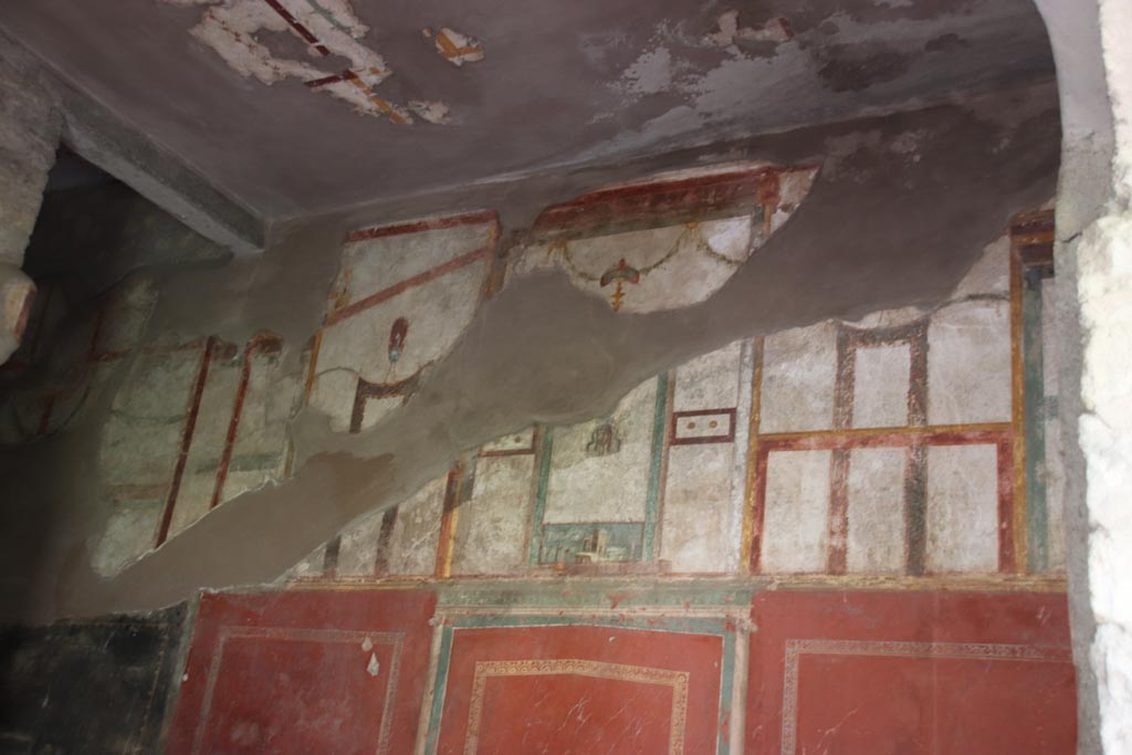 Oplontis Villa of Poppea, May 2024. Room 66, upper west wall. Photo courtesy of Klaus Heese.