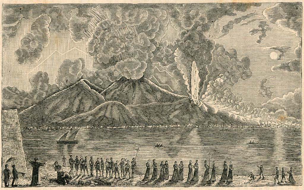 Vesuvius eruption 1794. 1880 drawing by Luigi Palmieri.
See Palmieri L., 1880. Il Vesuvio e la sua storia. Milano: Tipografia Faverio, fig. 8.
See book on E-RARA

