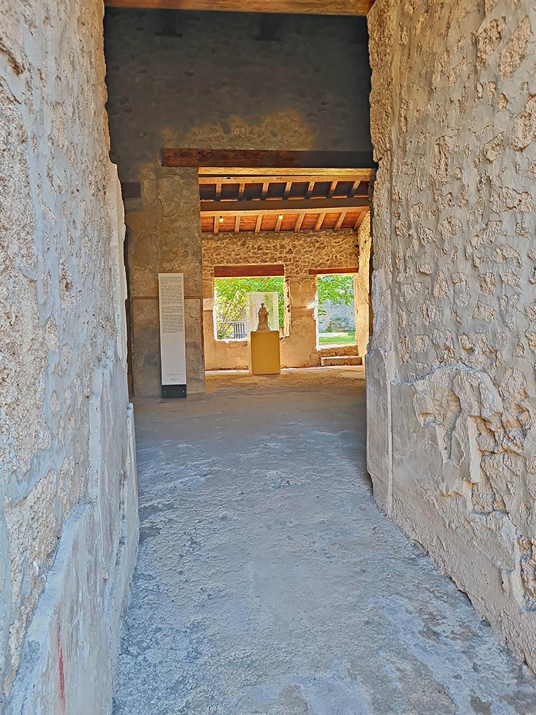 II.9.3 Pompeii. October 2024. 
Looking east across atrium from entrance corridor. Photo courtesy of Giuseppe Ciaramella.
