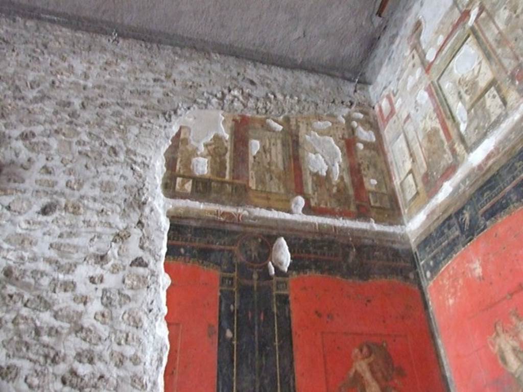 VI.15.1 Pompeii. December 2006. Upper north-west corner in room of the cupids or cherubs.