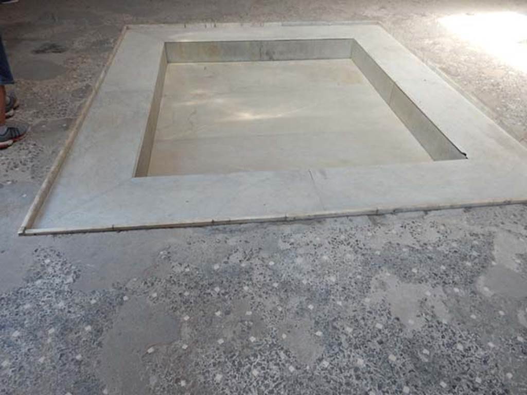 VI.15.1 Pompeii. May 2017. Impluvium in atrium, and flooring. Photo courtesy of Buzz Ferebee.