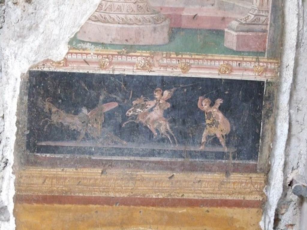 VI.15.1 Pompeii.  December 2006.  Detail of painting in Atrium on doorway to bedroom on left of main entrance.
