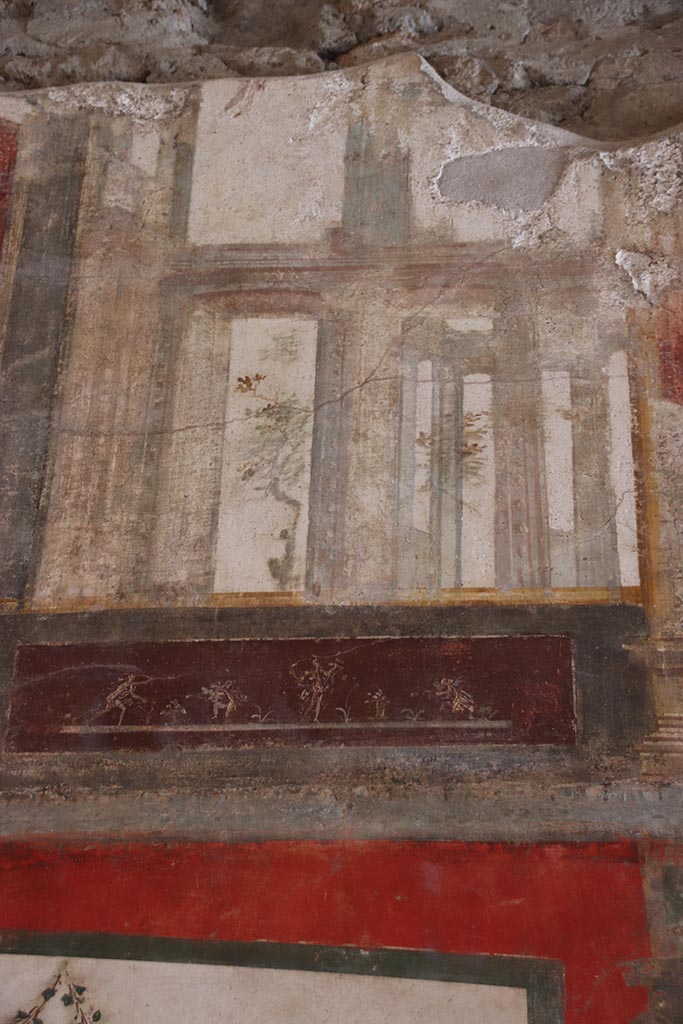 VI.15.1 Pompeii. October 2024. 
Upper south wall, continuation from south-east corner. Photo courtesy of Klaus Heese.
