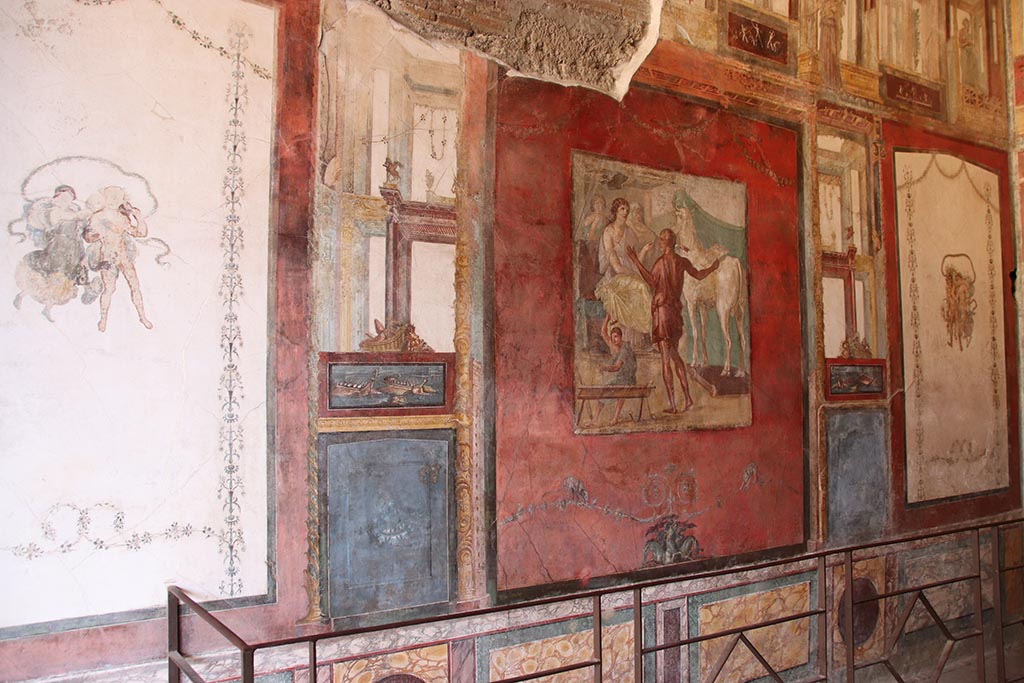 VI.15.1 Pompeii. October 2024. Room (p), looking east along north wall. Photo courtesy of Klaus Heese.