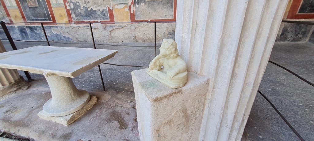 VI.15.1 Pompeii. April 2023. Looking south in south-west corner. Photo courtesy of Giuseppe Ciaramella.