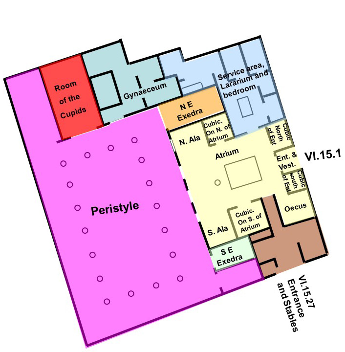 VI.15.1 Pompeii. House of the Vettii or Casa dei Vettii or Domus Vettiorum
Plan