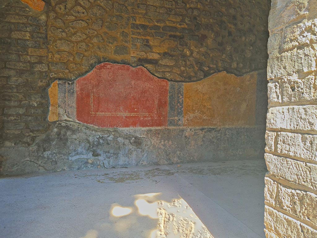 HGW24 Pompeii. Villa of Diomedes. March 2024.
North wall opposite doorway from east portico, with remaining painted decoration. Photo courtesy of Giuseppe Ciaramella.
(Villa Diomedes Project – area 59).
(Fontaine, room 5d, at east end of north garden portico).
