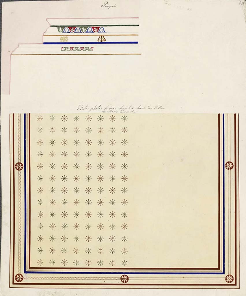 HGW24 Pompeii. 1830. Painting by Alexander Roos of the ceiling decoration at the east end of north portico 5d.
©Villa Diomedes Project, base de données Images, http://villadiomede.huma-num.fr/bdd/images/20267.
