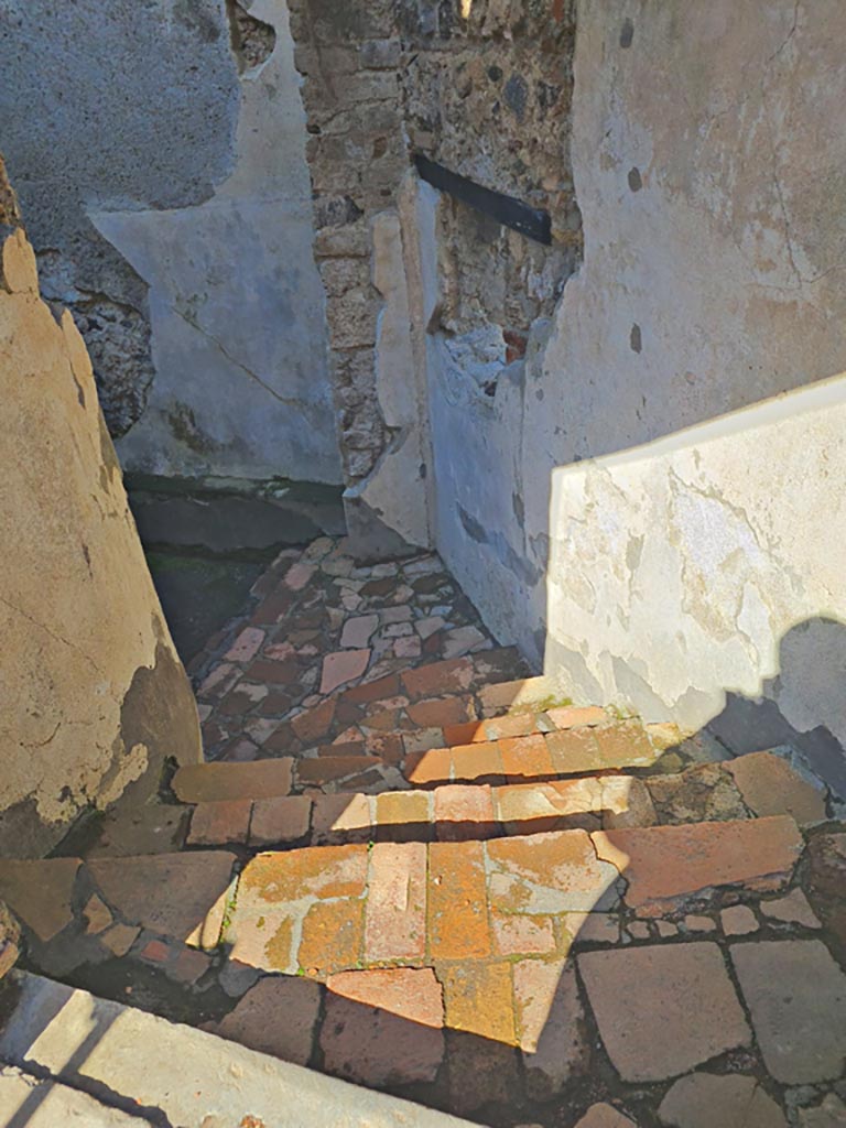 HGW24 Pompeii. March 2024. Steps to lower floor. Photo courtesy of Giuseppe Ciaramella.