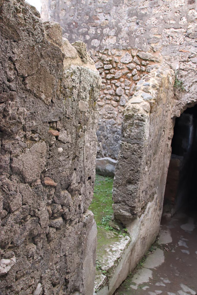 HGW24 Pompeii. Villa of Diomedes. October 2023. 
Doorway to room 5,16, on south side of corridor 5,12. Photo courtesy of Klaus Heese.
