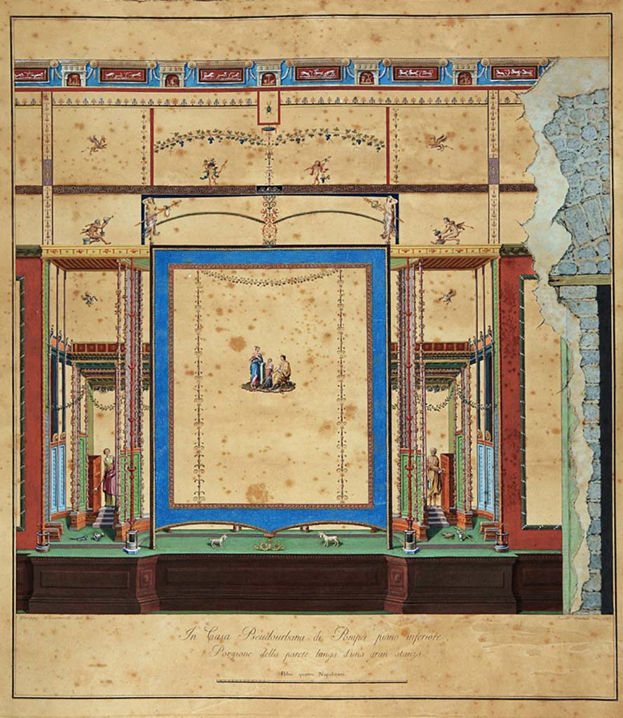 HGW24 Pompeii. Drawing by Gius. Chiantarelli, 1793, showing south wall with panel of a seated man. 
Engraved by Aniello Cataneo, 1796. 
Now in Naples Archaeological Museum. Inventory number ADS 1181
(Villa Diomedes Project – area 53).
(Fontaine, room 5,5, south wall with doorway to corridor 5,3, on right. 
The decoration of the middle wall according to the excavation reports is from the north wall.)
Photo © ICCD. http://www.catalogo.beniculturali.it
Utilizzabili alle condizioni della licenza Attribuzione - Non commerciale - Condividi allo stesso modo 2.5 Italia (CC BY-NC-SA 2.5 IT)
