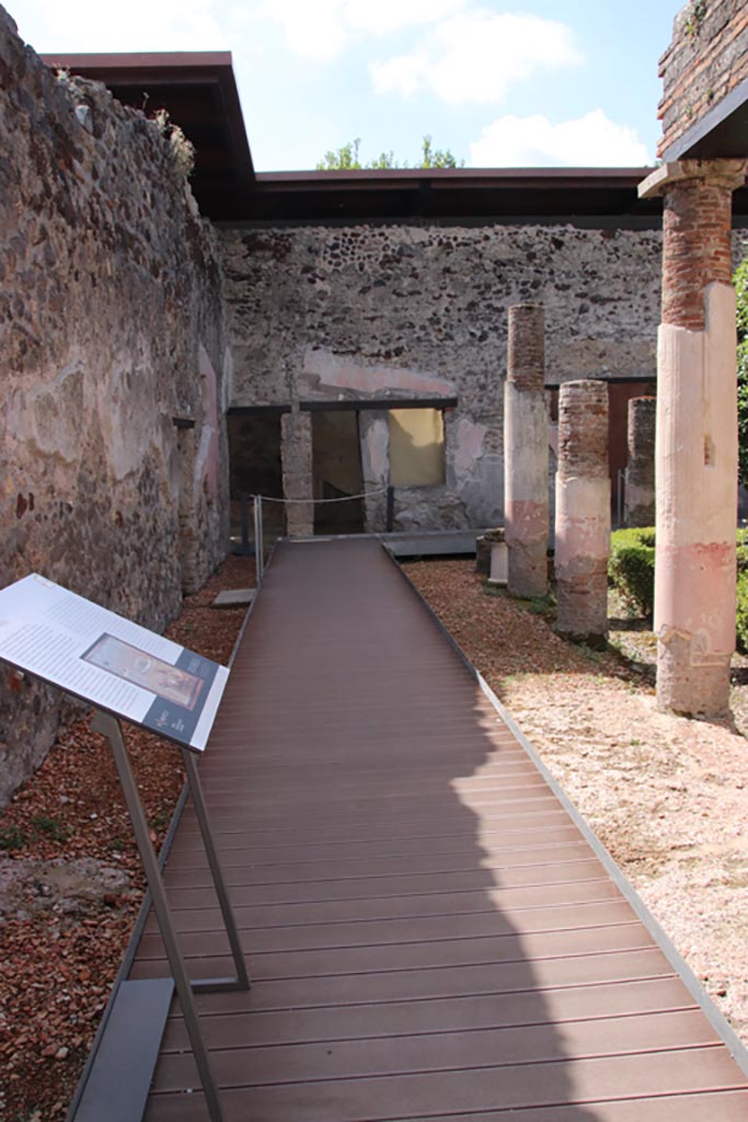 HGW24 Pompeii. Villa of Diomedes. May 2024. 
Looking south along east side of peristyle, and towards south-east corner. Photo courtesy of Klaus Heese.
(Villa Diomedes Project- area 2).
