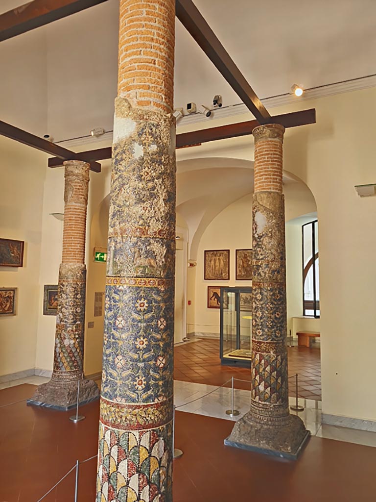 HGE12 Villa of the Mosaic Columns. September 2024.
The columns in Naples Archaeological Museum. Photo courtesy of Giuseppe Ciaramella.
