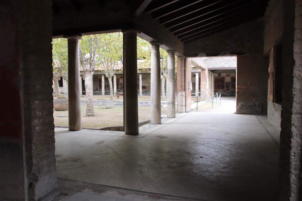 Villa San Marco, Stabiae, September 2019. Looking through doorway to Portico 20/5 from the north-west end of corridor 32.
Photo courtesy of Klaus Heese.
