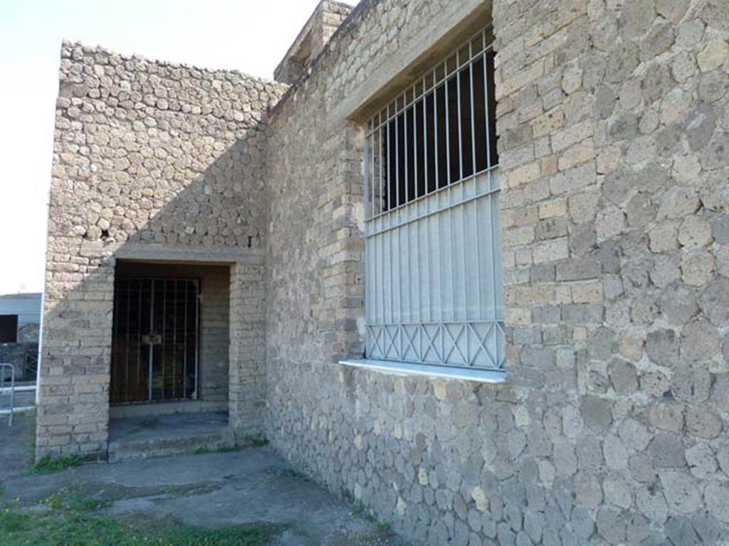 Villa San Marco, Stabiae, September 2015. Doorway to room 36, looking east along terrace