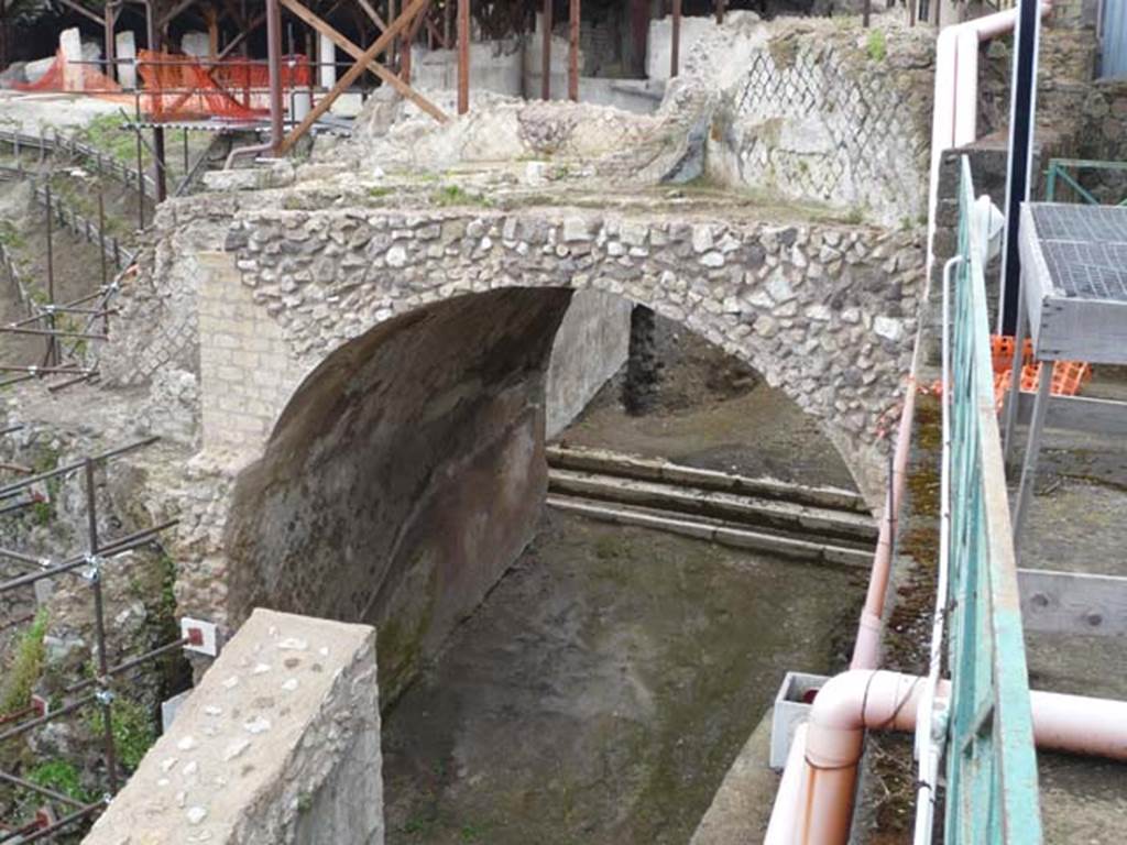 Villa San Marco, Stabiae, 2010. Ramp through gate, leading to steps to lower terraces. 
Photo courtesy of Buzz Ferebee.
