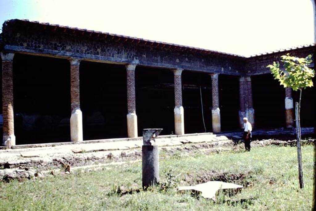 Villa San Marco, c.1960’s, (probably 1968).  Area 66, looking along east side of portico 2, towards south-east corner. Photo by Stanley A. Jashemski.  
Source: The Wilhelmina and Stanley A. Jashemski archive in the University of Maryland Library, Special Collections (See collection page) and made available under the Creative Commons Attribution-Non Commercial License v.4. See Licence and use details. Jmit0098
