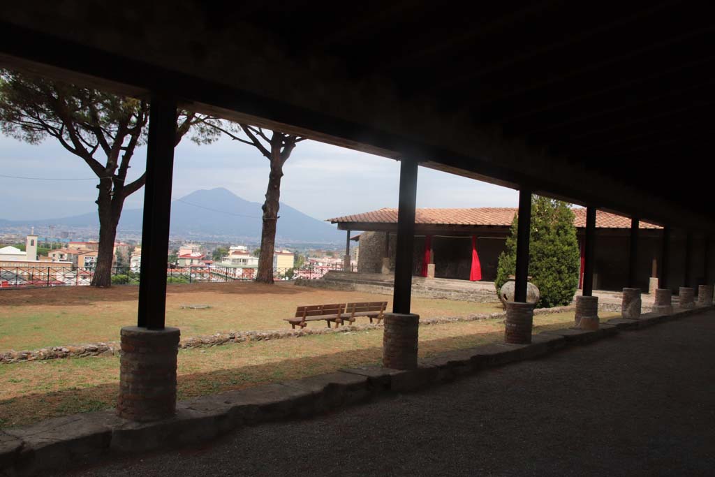 Villa San Marco, Stabiae, September 2019. Portico 1, looking towards Vesuvius. Photo courtesy of Klaus Heese.