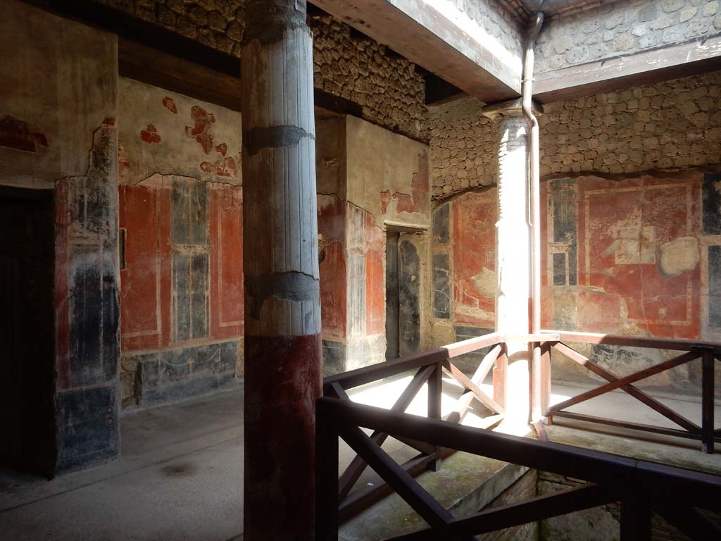 Villa San Marco, Stabiae, June 2019. Room 25, looking across to north-west corner. Photo courtesy of Buzz Ferebee

