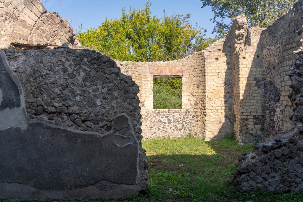 Villa of Mysteries, Pompeii. October 2023. Room 25, from room 26. Photo courtesy of Johannes Eber.