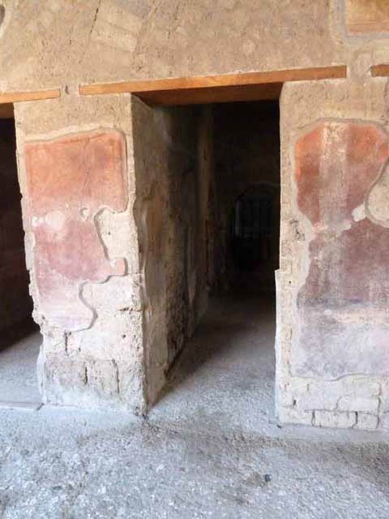 Villa of Mysteries, Pompeii. May 2010. Doorway to room 20 cubiculum, looking west