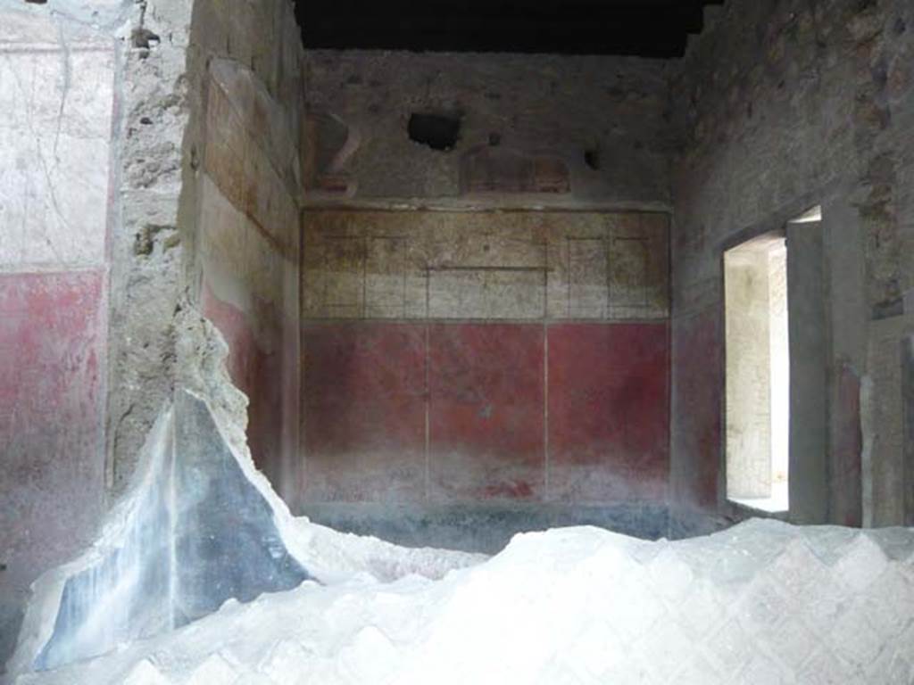 Villa of Mysteries, Pompeii. May 2010. Room 11, south wall from room 12.
Photo courtesy of Buzz Ferebee.
