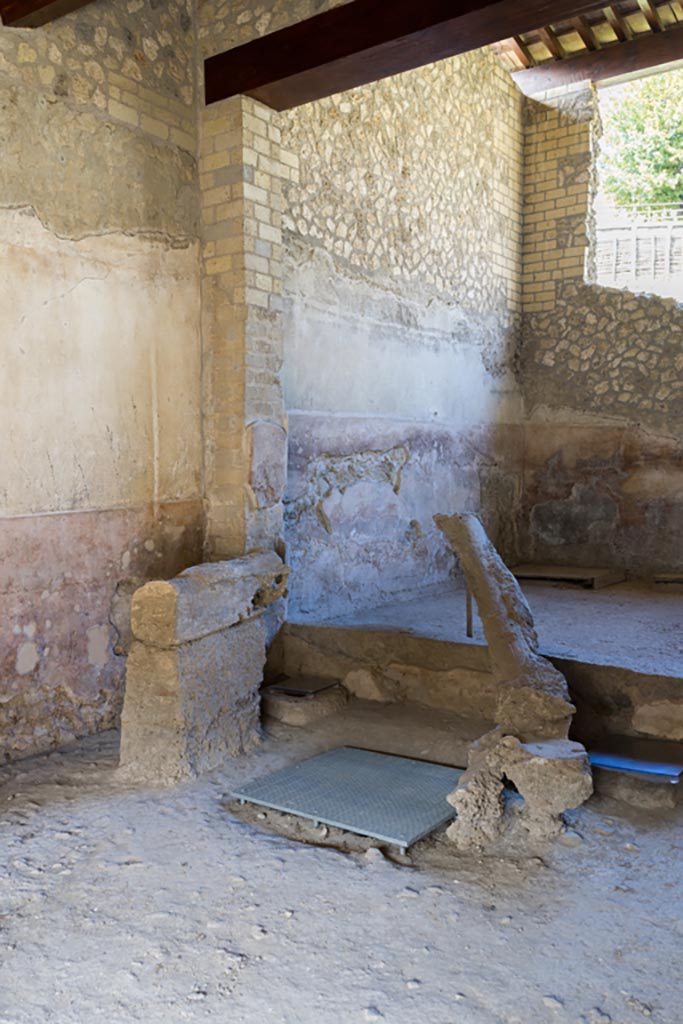 Villa Regina, Boscoreale. October 2021. 
Room IXbis, looking towards south wall from room IX. Photo courtesy of Johannes Eber.
