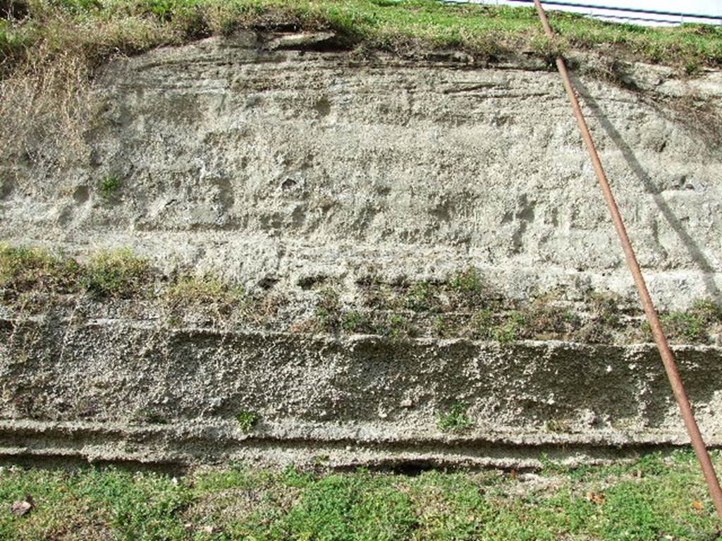 Layers of the eruption of 79AD at Villa Regina, Boscoreale. December 2006.